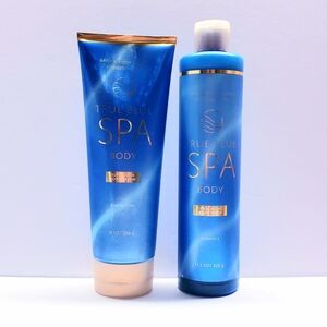Bath & Body Works TRUE BLUE SPA Exfoliaring Body Wash and Super Rich Body Cream